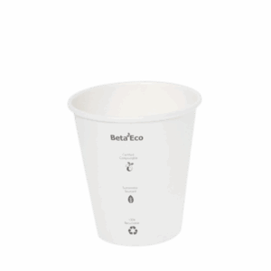 8oz PLA Single Wall  Coffee Cup - White 90mm