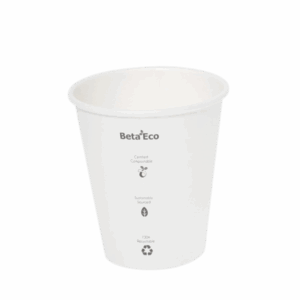 12oz PLA Single Wall  Coffee Cup - White 90mm
