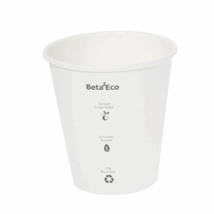 16oz PLA Single Wall Coffee Cup - White 90mm