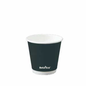8oz Double Wall Coffee Cup  - Black 90mm