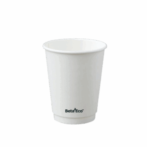 12oz Double Wall Coffee Cup - White 90mm