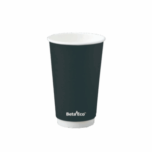 16oz Double Wall Coffee Cup - Black 90mm