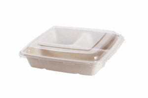 Sabert Pulp 3 Compartment Tray - 9x9"