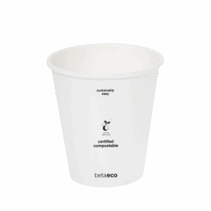 8oz PLA Single Wall  Coffee Cup - White 90mm