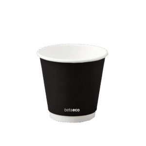 8oz Double Wall Coffee Cup  - Black 90mm