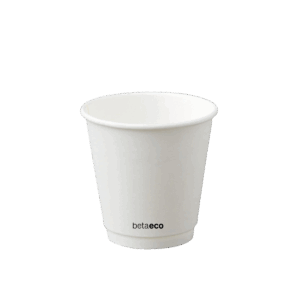 8oz Double Wall Coffee Cup - White 90mm