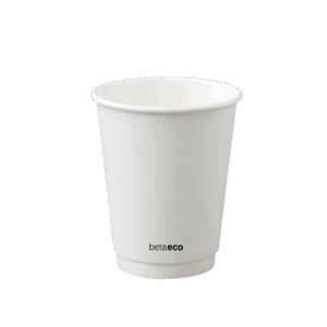 12oz Double Wall Coffee Cup - White 90mm