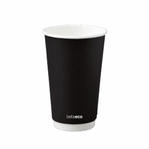 16oz Double Wall Coffee Cup - Black 90mm