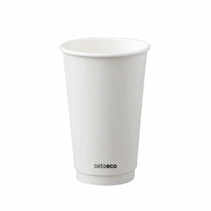 16oz Double Wall Coffee Cup - White 90mm