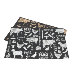 1/4 Cut Fresh Paper Greaseproof Paper - Black/ Kraft